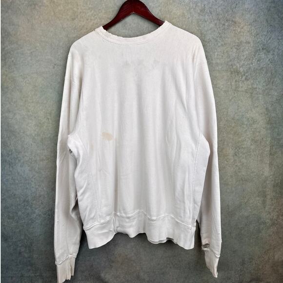 VTG 90s NC State College Sweatshirt Sz XXL White Red HeavyWeight Reverse Weave - Picture 6 of 9